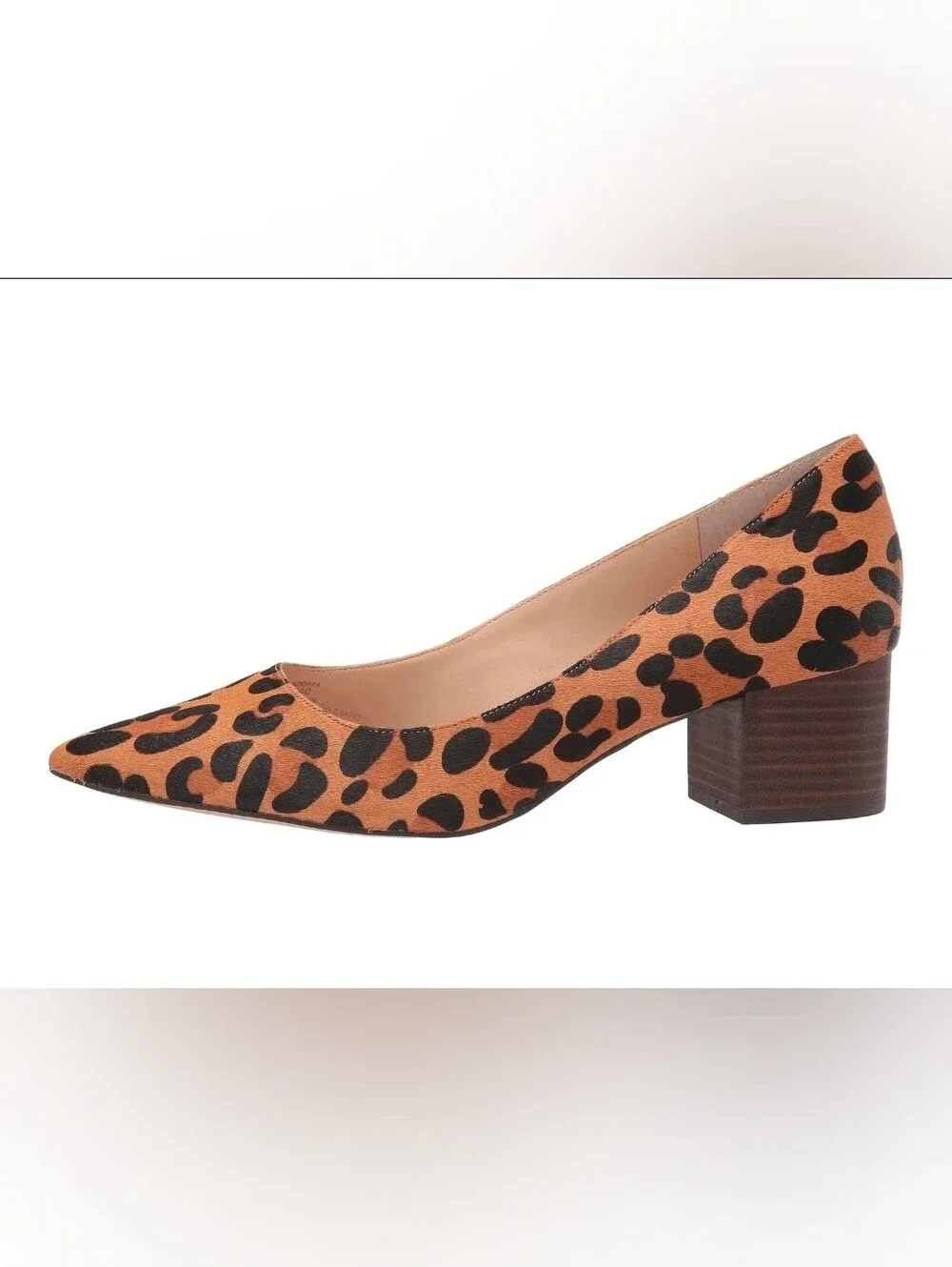 Sole Society Andorra Tan Black Leopard Block Heel Pointed Toe Dress Pumps 8.5